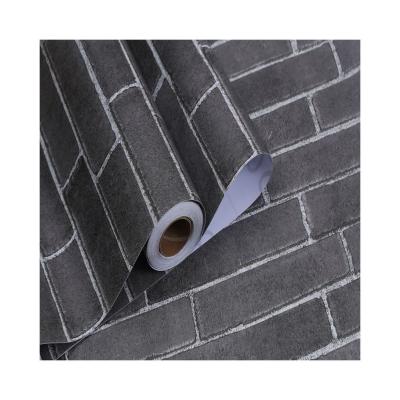 China Papel de pared de ladrillo gris 3D OEM 4ft 2ft ancho 3D Papel de pared de ladrillo autoadhesivo en venta