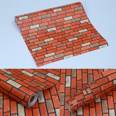 China ECO Friendly Matt 3D Brick Stone Wallpaper Vinyl PVC 3D Brick Effect Wallpaper for sale