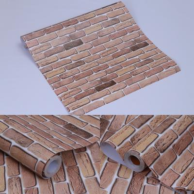 China Vinyl Wallpapers Nature Brick Stone Wallpaper Rolls for Self Adhesive PVC Wall Paper for sale