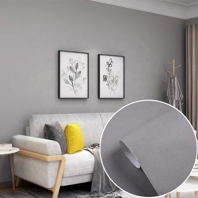 China 60cm 120cm Width Plain Grey Wallpaper Solid Color Vinyl Peel And Stick Wallpaper for sale