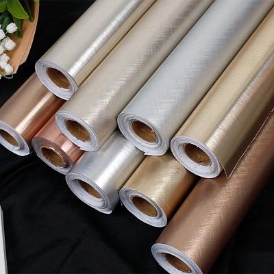 China Metalen pvc zelfklevend behang metalen film Te koop