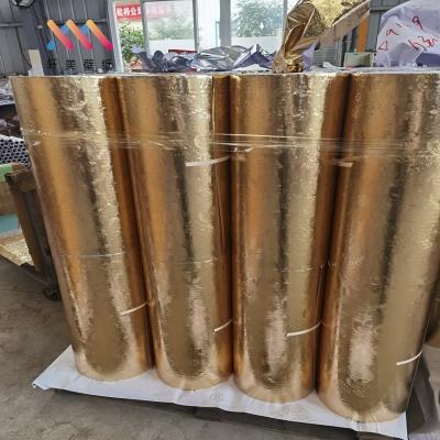 China Gold And Silver Kitchen Aluminium Foil Sticker Waterproof Aluminium Wall Paper for sale