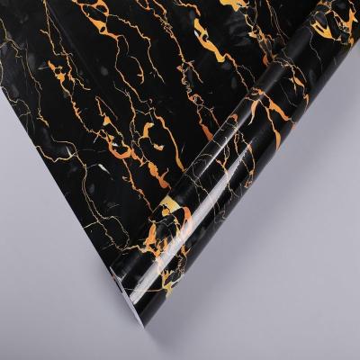 China Self Adhesive and Removable Cover Surfaces Black Marble Wallpaper Granite Paper for Hotel Furniture Width Size 1.22m or 0.61m for sale