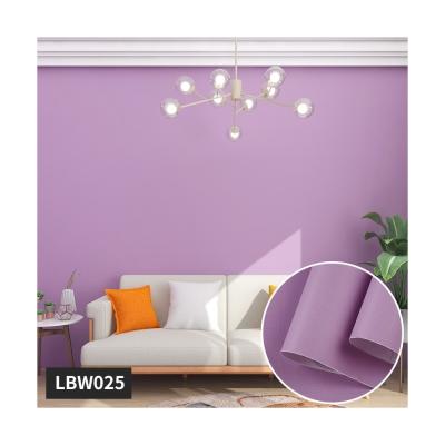 China Matt Surface Removable Vinyl Wallpaper in Purple Peel and Stick Fabric Wallpaper for Modern Home Decoration for sale