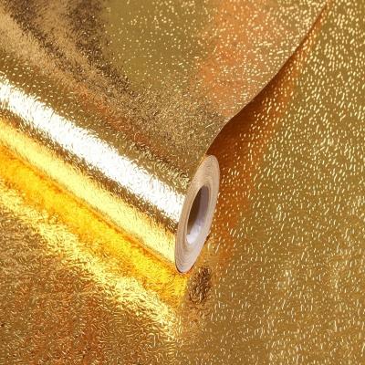 China Contemporary Gold Metallic Wallpaper 200cm Self Adhesive Gold Foil Wallpaper for sale