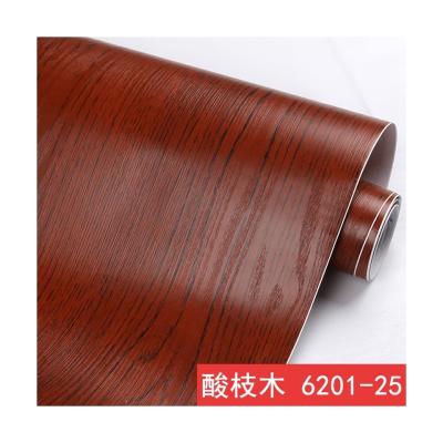 China Wood grain Home Decor Furniture Vinyl Wrap Waterproof Wall Sticker Self Adhesive PVC Wallpaper for Kitchen Desk Door Decorative Film for sale