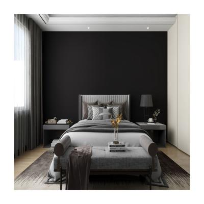 China Waterproof Plain Color Black Wallpaper Luxury Design Style for Home Decoration in Bedroom Living Room and TV for sale