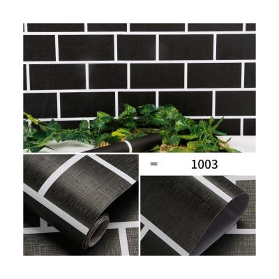 China 45cm Width Mildrew Proof Black Red White Color Brick Wallpaper Peel Off 3D Brick Wall Paper Sticker Retro Brick Wall Paper Wall Covering for sale