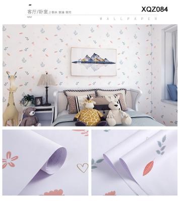 China Papel de pared autoadhesivo romántico en forma de corazón para el diseño moderno de dibujos animados Dormitorio a prueba de agua en venta