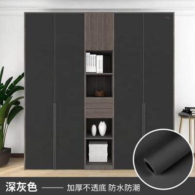 China PVC Film Black Sticker Wallpaper Matt Foil Soft Touch Wallpaper for sale