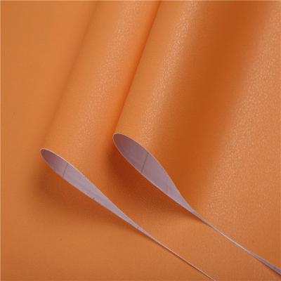 China Solid Color Sand Surface PVC 3D Wallpaper for Hotel Interior Decoration Orange 0.18mm-0.21mm Thickness for sale