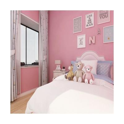 China 60cm*10m Tamanho de rolo PVC Papel de parede rosa de cor simples Escolha de luxo para decoração de casa Papel de parede têxtil à venda