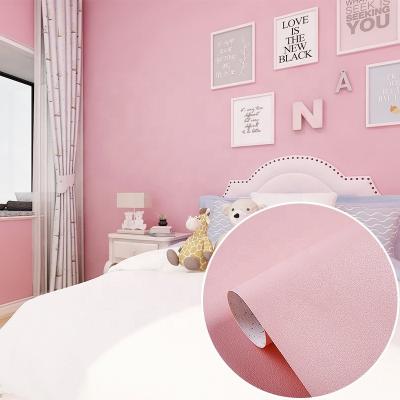 China Decoração de quarto em estilo moderno Auto-aderente 3D Papel de parede rosa com tamanho de rolo 0.6M * 100M à venda