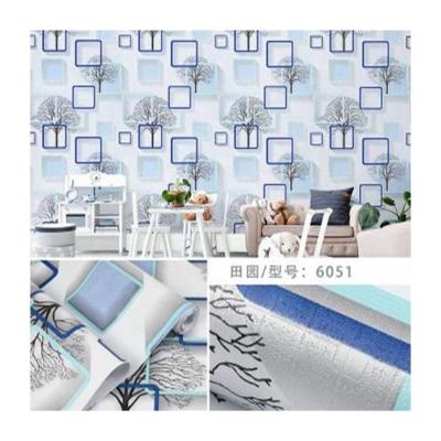 China Embossed PVC Wall Paper 10 Meters 3D Self-adhesive Wallpaper for Bedroom TV Background Waterproof Peel and Stick for sale