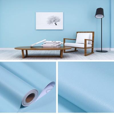 China Blue Color Peel and Stick Wallpaper 3d Plain Solid Color Wallpaper for Soundproofing in Home Decoration for sale