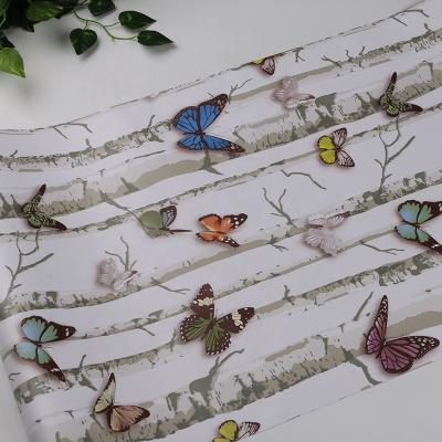 China 0.9-1.0kg per Roll Nature Wallpaper for Living Room Decoration Entertainment and Beautiful Butterfly Design for sale