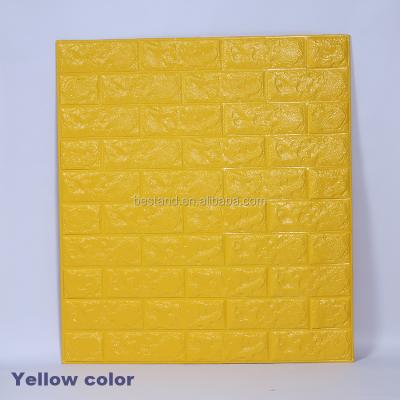 China Papel de pared de espuma de PE 3d de estilo moderno amarillo brillante Panel de pared para la habitación del niño / jardín de infantes en el hotel en venta