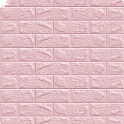 China Papel de pared autoadhesivo de espuma 3D de ladrillo blanco de 5,0 mm de espesor para revestimiento de pared en venta