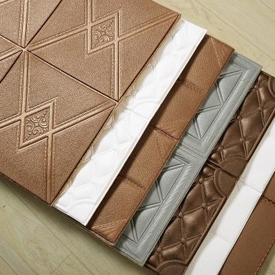 China Peel and Stick 3D PE Foam Wall Panels in Modern Design Style for Waterproof Leather-like from 2018 for sale