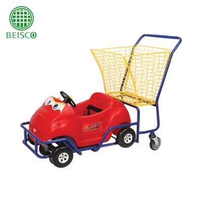 China Hot Selling Unveiling Children Shopping Trolley With Toy Car, Toy Car Children Trolley, Kids Toy Car Shopping Trolley for sale