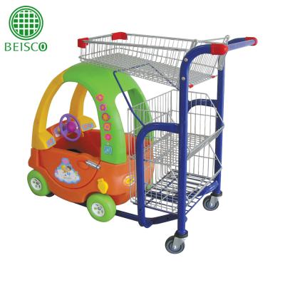 China Funny And Colorful Supermarket Toy Unveiling Supermarket Shopping Cart for sale