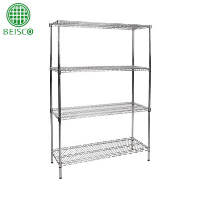 China Durable Heavy Duty Storage Shelf Adjustable Wire Shelving Coated Black for sale