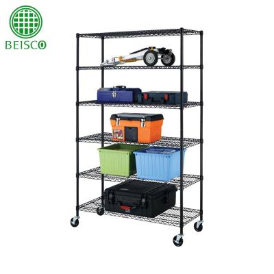 China NSF Approval Sustainable Adjustable Wire Shelf 6 Tier Heavy Duty Wire Shelving for sale