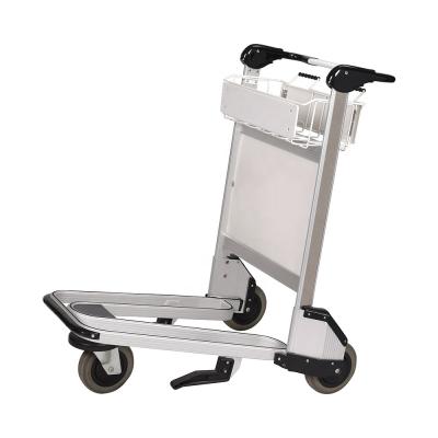 China Airport Ground Support Equipment PVC Hand Stand Brake Airport Luggage Trolley With Brake 3 Casters Automatic Airport Trolley Trolley for sale