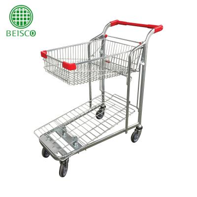 China Folding 2 Tier Warehouse Carts Warehouse Order Picking Carts Warehouse Pick Carts for sale