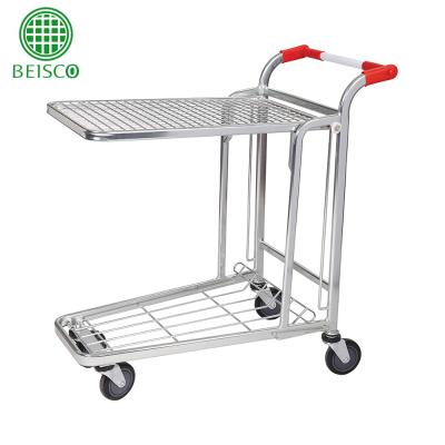 China Commercial Insurance Folding Two Layers Cargo Trolley For Warehouse Storage Cargo Trolley for sale