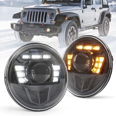 China Drive Vehicle OVOVS Car Accessories 66w7 Left Thumb Drl Led Headlights For Jeep JK TJ Left Drive Vehicle for sale