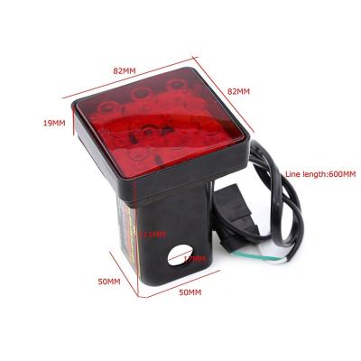 China For Jeep Cowboy JK OVOVS 12V Auto Parts 12LED Universal Led Tail Light Brake Turn Signal Square For Truck Tail Light for sale