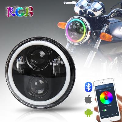 China Fit for Newest 40w RGB halo Harley Motorcycle OVOVS led headlight motorcycle 5.75