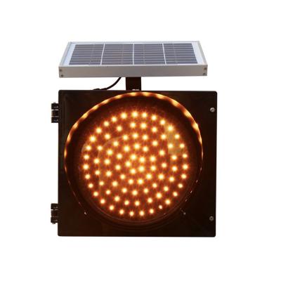 China Aluminum Die Casting 200mm 300mm Led Solar Traffic Lights Light Yellow Light Solar Traffic Light for sale