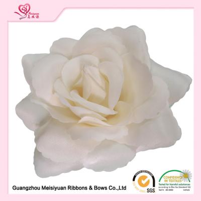 China Decorative Handmade fabric flowers For Dresses 11cm Size Ivory / White color for sale