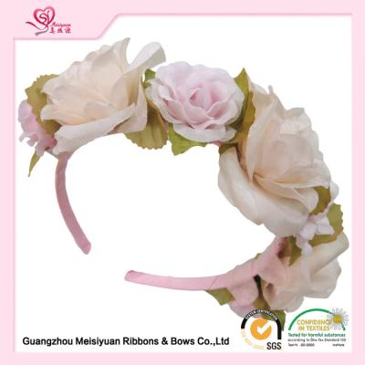 China Boutique hair bows Ivory Flower Girl Headband Polyester fabric Material for sale