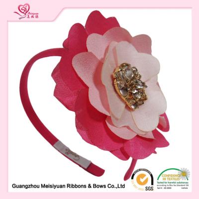 China Rhinestone Satin layered fabric Flower Girl Headband for toddlers Fashion design for sale