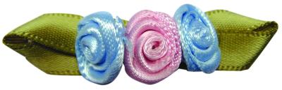 China Colorful Fleur ribbon craft flowers Eco - friendly feature handmade ribbon roses for sale