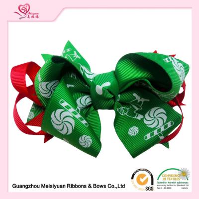 China 4 inch Grosgrain Hair Bows Clip Baby hair accessories for Christmas for sale