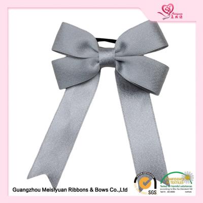 China Silver printed elastic ribbon Bows gift wrap ribbon For Christmas Tree eco friendly feature for sale