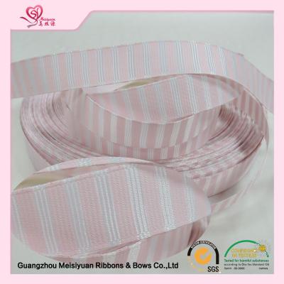 China 38mm Pink custom wedding ribbon , stretch satin ribbon emboss printing Technics for sale