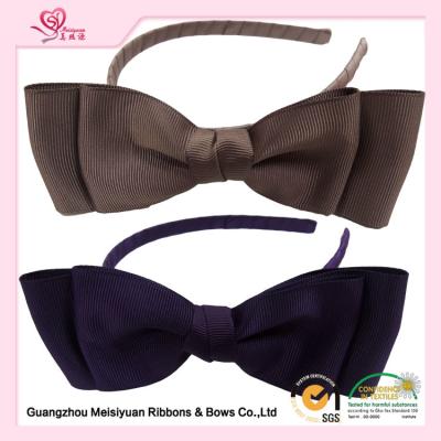 China Brown Grosgrain Ribbon Blittle girl headbands With Plastic Hair Band For Girls for sale