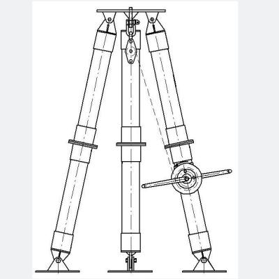 China For small pole construction in line construction aluminum alloy tubular tripod lifting boom with manual winch for sale