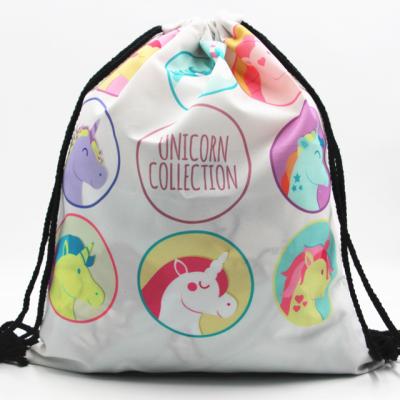 China Decoration Unicorn Party Favor Bags Kids Unicorn Drawstring Backpack Party Bag for sale