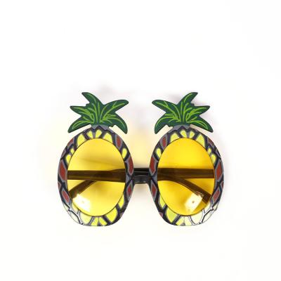 China Funny Fashion Sunglasses Pineapple Shape Glass Photo Props Tropical Hawaiian Sunglasses for sale