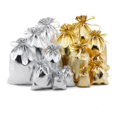 China CANDY Candy Gift Bags Wedding Party Favor Pouch Christmas Decoration Wrapping Bags Gold Foil Organza Bag for sale