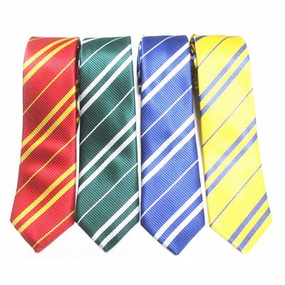 China Striped Tie School Cosplay Party Costume Accessory for Halloween Party Cosplay Tie for Harry Costume Accessory Striped Tie for sale