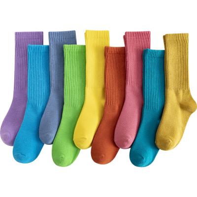 China Winter Fashion Candy Color Soft Kids Slouch Socks Cotton Kids Ruffle Socks Ankle Socks for sale