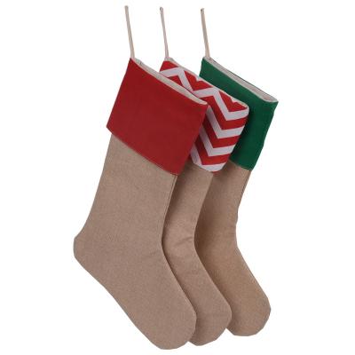 China Personalized Christmas Storing Indoor Christmas Accessories Article Christmas Decoration Cotton And Christmas Canvas Stocking for sale