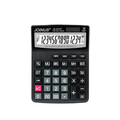 China Joinus Logo Business Office School Supplies Custom Stationery General Purpose Calculator 14 Digit Solar Electronic Financial Taxes Work Calculator for sale